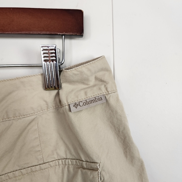 Columbia Beige Mid Rise Hiking Shorts Activewear Summer Travel Cotton Plus 14 - Picture 7 of 12